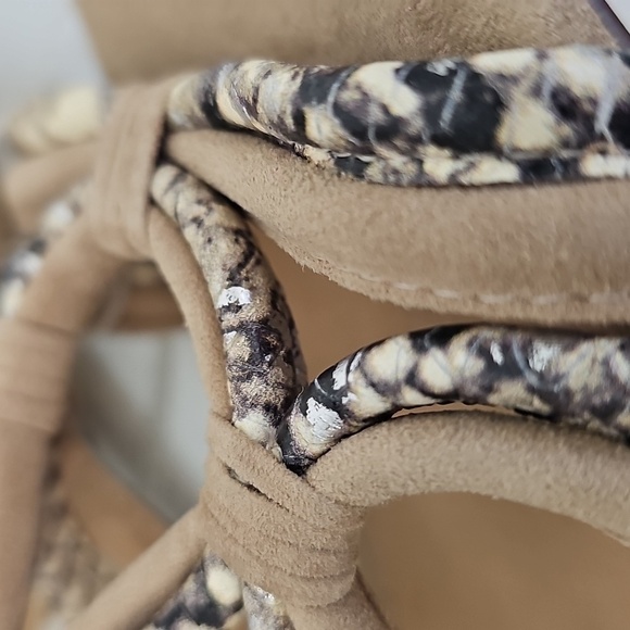 Gibson Latimer Soft Sheep Leather Reptile Print Block Heel Strappy Sandals Sz:10 - Picture 8 of 13